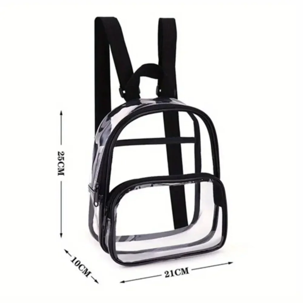 Clear/ Transparent Backpack W/ Black Straps- Small Size -Security Approved - NWT
